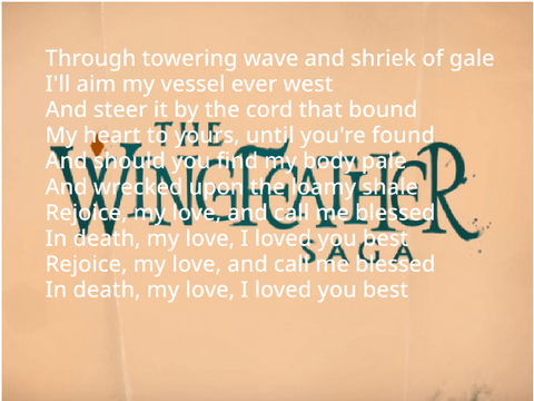 My love has gone across the sea lyrics