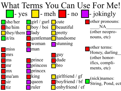 What Terms You Can Use For Me :3