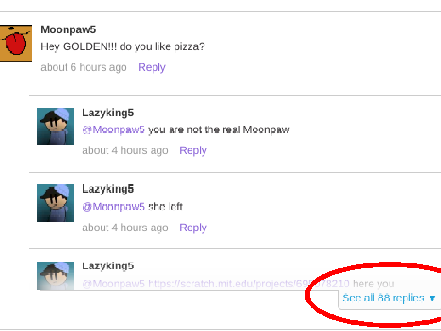 the most replied comments on scratch