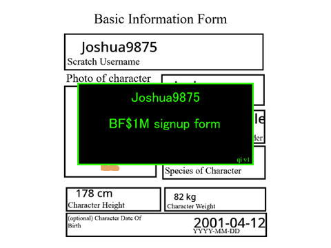 Joshua's BF$1M signup form