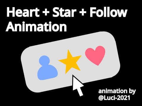 Heart + Star + Follow animation