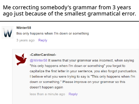 Grammatical error meme.