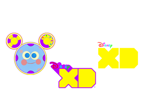 Toodles and the Disney XD logos in Playhouse Disney colors