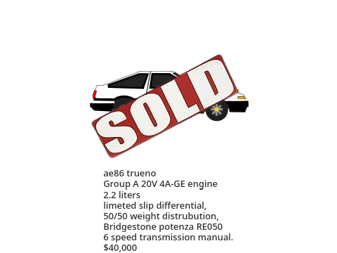 RWD ae86 drift for sale