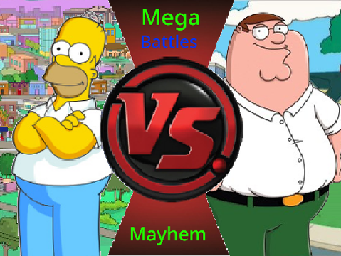 Homer Vs. Peter ( The Simpsons Vs. Family Guy) Mega Battles Mayhem ep #40