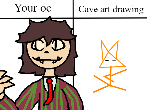 Remix with your OC and i will make it a cave art drawing! remix