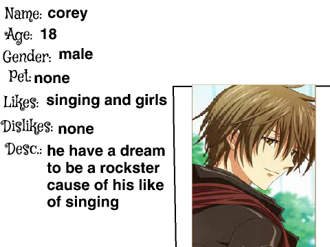 :<>:About my anime character Base:<>: corey