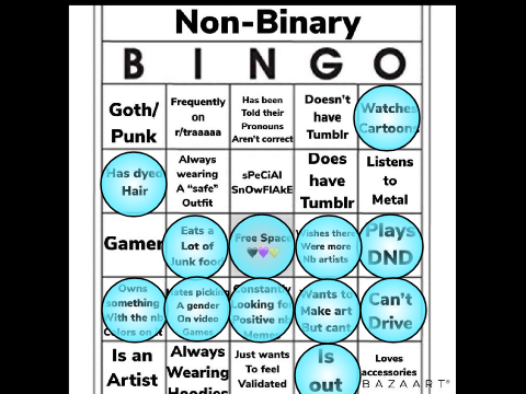Non-Binary Bingo!!!! remix remix