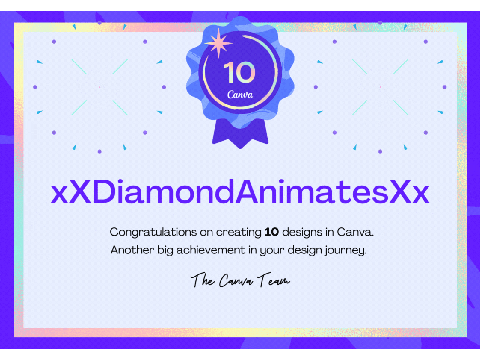 Canva 10 Design Milestone Badge