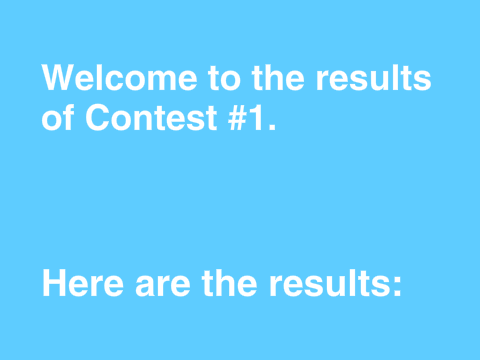 Contest #1 Results