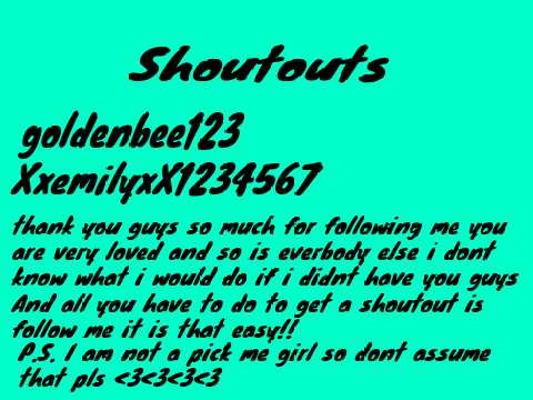 Shoutouts!