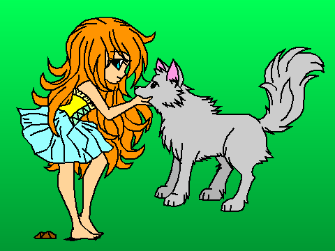 Chibi with Wolf