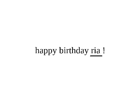 happy birthday ria ! ꒱ ︶︶