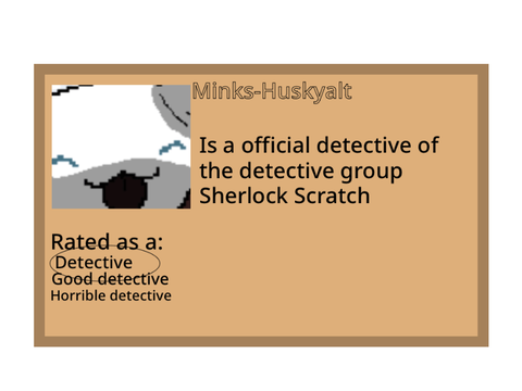 Official Sherlock Scratch P.I. Card Minks-Huskyalt