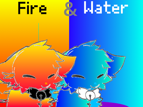 Cute dogs together (elements(fire and water)