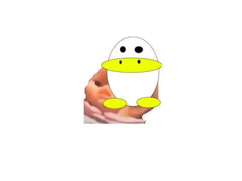 Stanley the duck tickles a baby