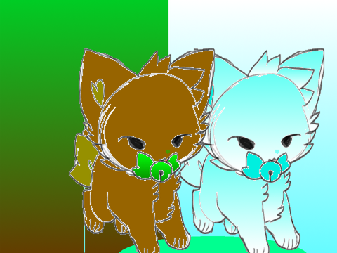 Cute dogs together (elements(air and earth)