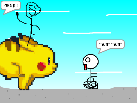 Add yourself running/riding from/on a giant Pikachu! remix
