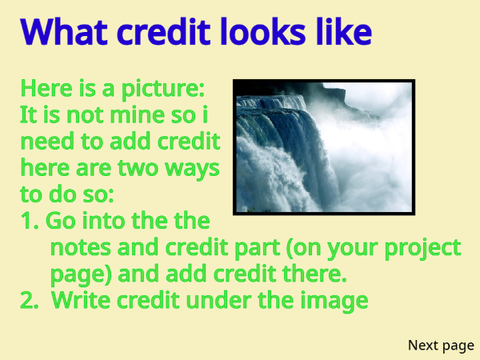 Credit presentation