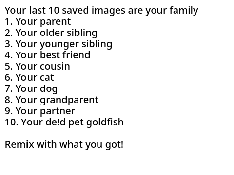 Your last 10 saved images are your family remix