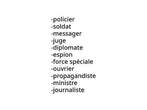 Liste des Travails dans la RoS
