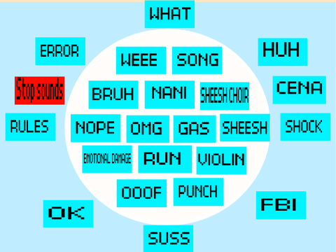 Memes Sound Effect Board with a stop button