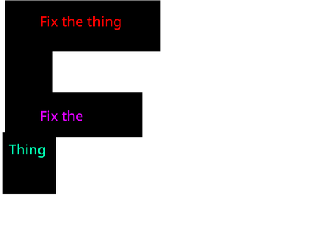 your challenge is to fix the thing with a little f