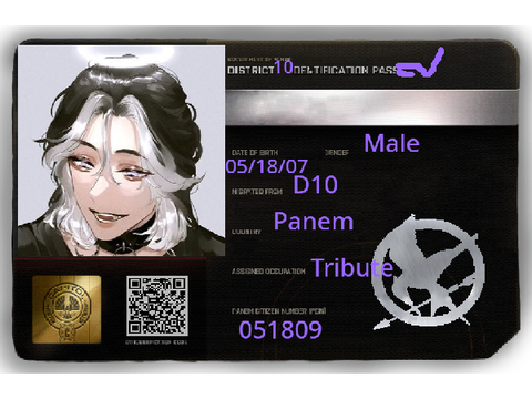 ♡ Hunger Games ID Card [TEMPLATE] 