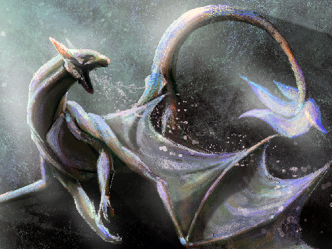 Labradorite Dragon Art