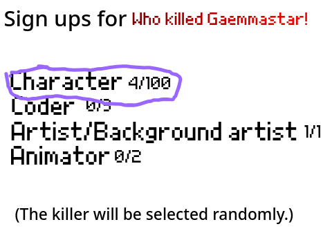 Sign ups for W.K.G 
