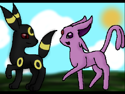 ~Umbreon and Espeon art