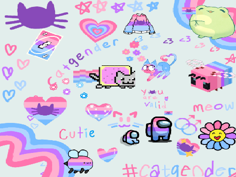 Catgender sticker collage