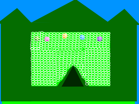 green bounce house with balls