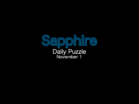 Sapphire - Daily Puzzle 11/1