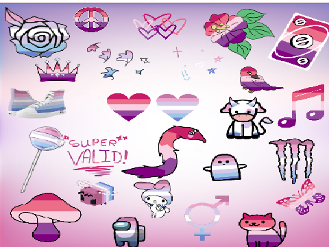 Aceflux + Bigender sticker collage