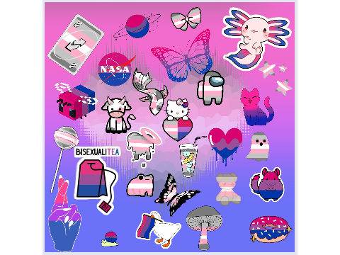 Bisexual Demi-girl Sticker Collage