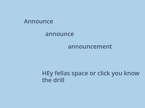 announce announce announcement