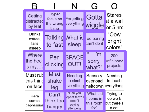 ADHD Bingo