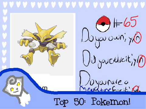 Top 50 Favoritve Pokemon