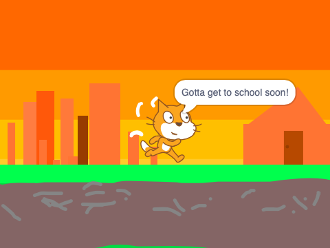 Scratch running to school- a parallax remix remix