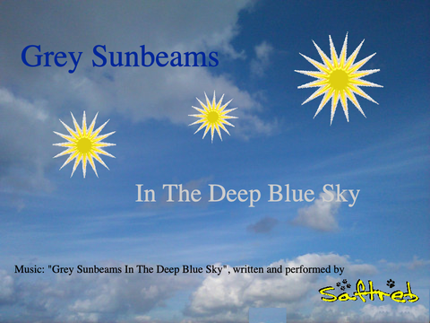 Grey Sunbeams In The Deep Blue Sky