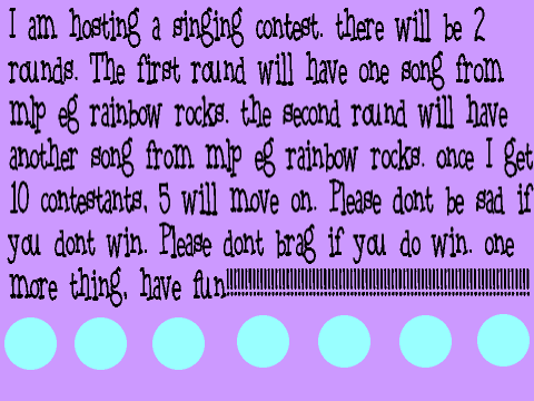 singing contest for mlp lovers entry