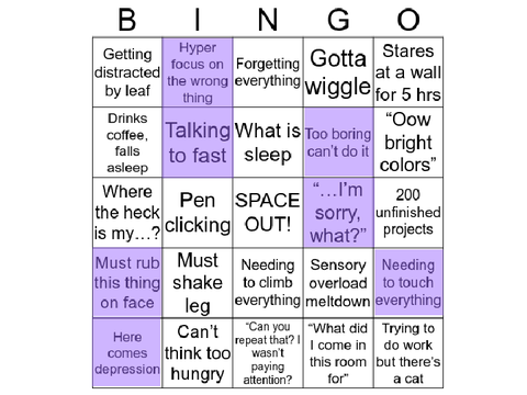 ADHD Bingo