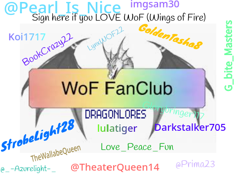 Sign here if you LOVE WoF (Wings of Fire)