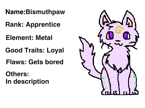 EarthClan Cat Bio- Bismuthpaw