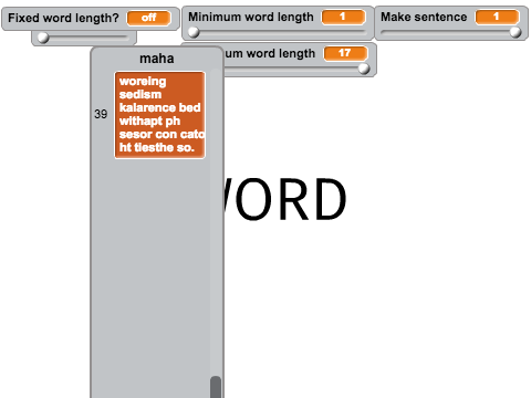 Sentence/Word Generator