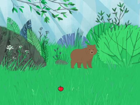 Bear chasing apple but better