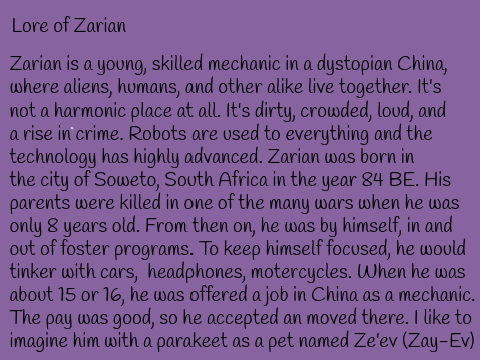 Character Lore for @puddinf
