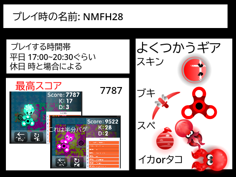 Scratch Splatoon プレイヤー登録書 ｜ Player register remix
