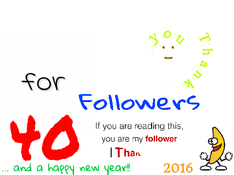 Thanks for 40 followers! And a Happy New Year!!